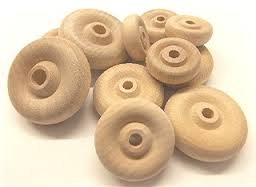 Wood Wheels - Smooth - 1 1/2" x 1/2" x 1/4"