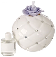 Italian Bone China Lilac Flower Diffuser with Swarovski Accents