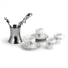 Black Orchid Demitasse Set w/Coffee Pot