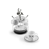 Black Orchid Demitasse Set w/Stand