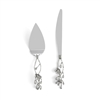 White Orchid Wedding Cake Knife & Server Set