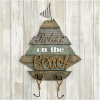 Boat Shaped wall sign - 'Relax on the Beach