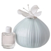Teal Italian Bone China Aromatherapy Diffuser with Butterfly Top