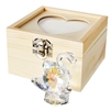 Crystal Swan in See Through Wood Box