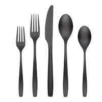 Averie Black Satin 20-Piece Flatware Set