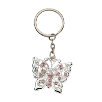 Silver Butterfly Design Metal Key Chain