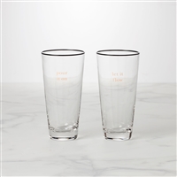 Cheers To Us Let It Flow & Pour It On Glasses, Set of 2