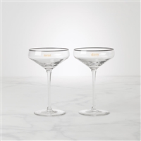 Cheers To Us Dirty & Neat Martini Glasses, Set of 2