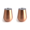 14 Oz Copper Stemless Wine Tumblers, Set Of 2