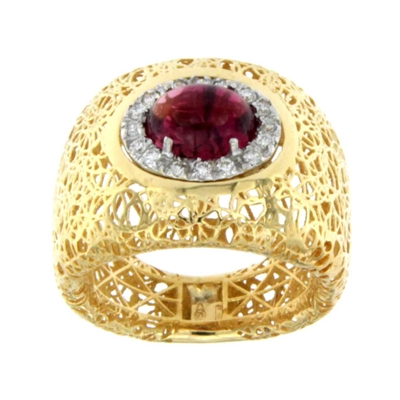 Anello con Brillanti e Tourmaline