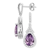 Bellissima Sterling Silver Pear Amethyst Earrings