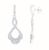 Sterling Silver Open 4.13cttw White Topaz Earrings