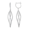 Sterling Silver 2.0 cttw Whtie Topaz Open Twist Bridal Earrings