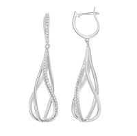 Sterling Silver 1.99 cttw White Topaz Open Teardrop Twist Bridal Earrings