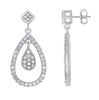 Sterling Silver Double Dangling 3.75cttw White Topaz Teardrop Bridal Earrings