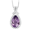 Bellissima Sterling Silver Pear Amethyst Necklace