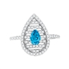 Bellissima Sterling Silver Pear Swiss Blue Topaz Ring