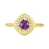 Bellissima Sterling Silver Cushion Amethyst Ring