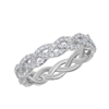 Sterling Silver 0.95cttw White Topaz Braided Design Ring