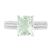 Bellissima Sterling Silver Octagon Green Amethyst Ring