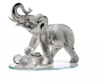 Italian 925 Argento Elephant Figurine w. Swarovski Crystal Clusters