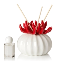 Debora Carlucci Red Coral Reed Diffuser W/ Frosted Porcelain Bottom