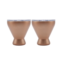 11 Oz Copper Insulated Cocktail Tumblers, Set Of 2