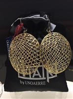 Fashion Jewelry by UNOAERRE 18kt Gold Plated Mesh Earrings