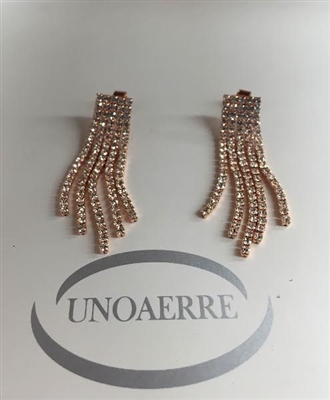 UNOAERRE by UNOAERRE Five Strand Earrings In Rose' Brass