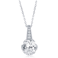 Sterling Silver Round CZ Pendant