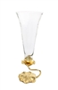 Glass Vase with Gold Lotus Flower Design