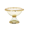 Glass Footed Bowl with Gold Border