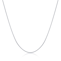 Sterling Silver 0.8mm Round Snake Rhodium Chain