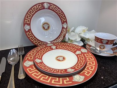 49 PCS DINNER SET, Red Greek DESIGN