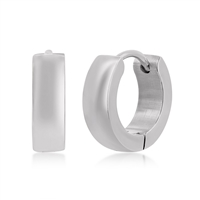 Stainless Steel 13mm Polished Huggie Hoop Earrings