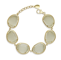 Sterling Silver Gold-Plated Nude Yellow Catâ€™s Eye Bracelet