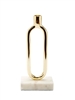 Gold Loop Taper Candle Holder on Marble Base - 11.75"H