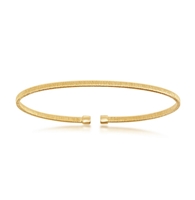 Sterling Silver Wire Designer Bangle, Bonded with 14K Gold Plating