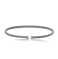 Sterling Silver Black Rhodium Wire Designer Bangle