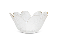 Flower Shaped Bowl With Gold Rim Large - 6.75"D x 3.25"H