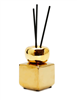 Square Gold Reed Diffuser, "Iris & Rose" Scent