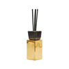 Gold Bottle Diffuser With Black Cap, "Iris & Rose" Scent