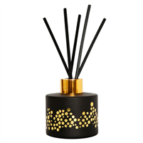 Gold Spotted Black Bottle Diffuser, "English Pear & Frees" Aroma