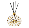 Round Gold And White Ruffled Diffuser, â€œIris And Roseâ€