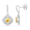 Bellissima Sterling Silver Square Step Citrine Earrings