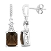 Bellissima Sterling Silver Ocatgon Smoky Quartz Earrings