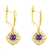 Bellissima Sterling Silver Cushion Amethyst Earrings