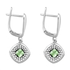 Bellissima Sterling Silver Cushion Peridot Earrings