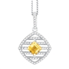 Bellissima Sterling Silver Square Citrine Necklace