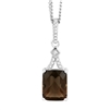 Bellissima Sterling Silver Octagon Smoky Quartz Necklace